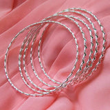 925 Silver Bracelet Bangle 70MM Pair