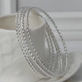 925 Sterling Silver Twist Bracelet Bangle 70MM