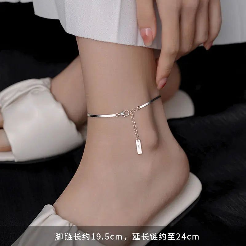 925 Silver Anklet for Women Girls Ankle Chain Foot Chain