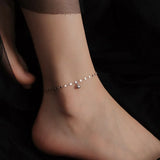 925 Sterling Silver Anklet for Women Girls Ankle Chain A02
