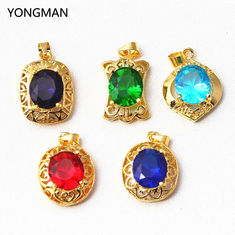5PCS 925 Sterling Silver Crystal Pendants For Necklace