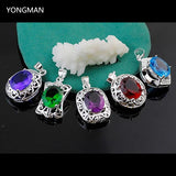 5PCS 925 Sterling Silver Crystal Pendants For Necklace