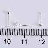 24PCS 925 Sterling Silver Crystal 2mm Nose Stud Ring Body Piercing Jewelry