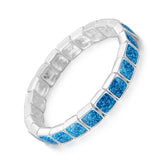 Women's 925 Sterling Silver Opal Link Bracelet Chain Jewelry
