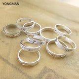 5PCS 925 Sterling Silver Carved Japanese Wedding Band Rings Size 8