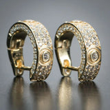 Zircon Hip Hop Hoop Earrings Set for Men