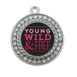 Young Wild Circle Charm Antique Silver Plated Necklace
