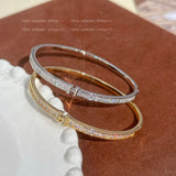 YOUNGX H Letter Zircon Bangle 14K Plated Crystal Charm Bracelet