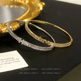 YOUNGX H Letter Zircon Bangle 14K Plated Crystal Charm Bracelet