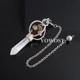 Natural Stone Dragon Bloodstone Reiki Healing Pendulum Pendant
