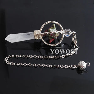 Natural Stone Dragon Bloodstone Reiki Healing Pendulum Pendant