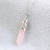Myth Dragon Wrapped Hexagonal Pillar Stone Pendant Necklace