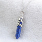 Myth Dragon Wrapped Hexagonal Pillar Stone Pendant Necklace