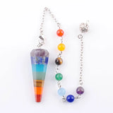 7 Chakra Layered Crystal Stone Pendant for Jewelry Making