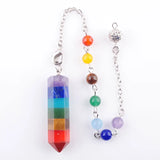 7 Chakra Layered Crystal Stone Pendant for Jewelry Making