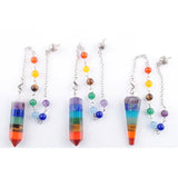 7 Chakra Layered Crystal Stone Pendant for Jewelry Making