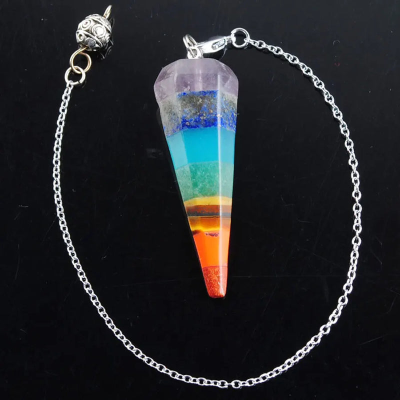 7 Chakra Layered Crystal Stone Pendants for Jewelry Making