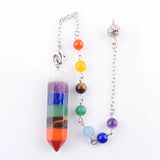 7 Chakra Layered Crystal Stone Pendant for Jewelry Making