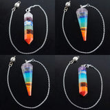 7 Chakra Layered Crystal Stone Pendants for Jewelry Making
