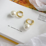 925 Silver Drop Earrings Shell Pearl Vintage Jewelry