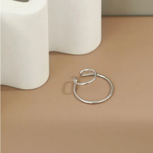 925 Sterling Silver Ear Cuff for Women Double Layer Circle Clip Earrings