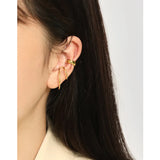 925 Sterling Silver Ear Cuff for Women Double Layer Circle Clip Earrings