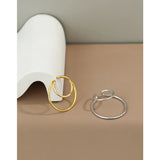 925 Sterling Silver Ear Cuff for Women Double Layer Circle Clip Earrings