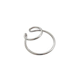 925 Sterling Silver Ear Cuff for Women Double Layer Circle Clip Earrings
