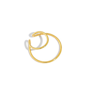 925 Sterling Silver Ear Cuff for Women Double Layer Circle Clip Earrings