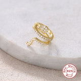 Sterling Silver Snake Ear Clip Zircon No Hole Ear Cuff