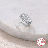 Sterling Silver Snake Ear Clip Zircon No Hole Ear Cuff