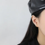 925 Sterling Silver Clip Earrings Ear Cuff Geometric Circle Brinco YME498