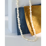 925 Silver Baroque Pearl Chain Choker Charm Necklace for Women
