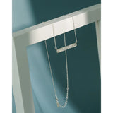 925 Sterling Silver Chain Necklace for Women Tinfoil Pendant YMN208