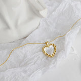 925 Silver Korea Heart Pendant Necklace YMN194
