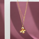 925 Silver Flower Pendant Necklace Women INS Link Chain Fine Jewelry