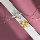 925 Silver Flower Pendant Necklace Women INS Link Chain Fine Jewelry