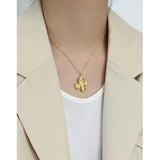 925 Silver Flower Pendant Necklace Women INS Link Chain Fine Jewelry