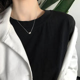 925 Sterling Silver Chain Necklace Women Korea Bean Choker YMN201