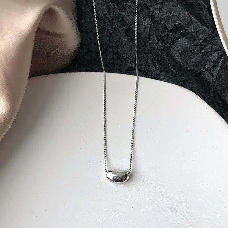 925 Sterling Silver Chain Necklace Women Korea Bean Choker YMN201
