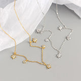 925 Silver Chain Necklace Geometric Stars Zircon Fine Jewelry
