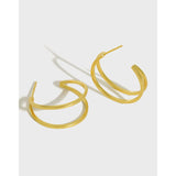 925 Silver Double Circle Hoop Earrings Fine Jewelry