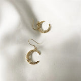 925 Sterling Silver Moon Dangle Earrings YME416