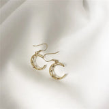 925 Sterling Silver Moon Dangle Earrings YME416