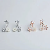 925 Silver Flower Stud Earrings for Women YME598