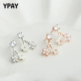 925 Silver Flower Stud Earrings for Women YME598