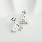 925 Silver Flower Stud Earrings for Women YME598
