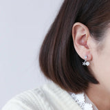 925 Silver Flower Stud Earrings for Women YME598