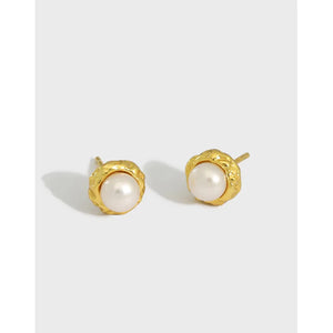 925 Silver Freshwater Pearl Stud Earrings for Women YME923
