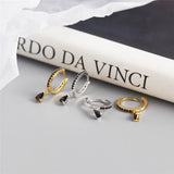 925 Silver Hoop Earrings INS Zircon Pendant Circle Earring